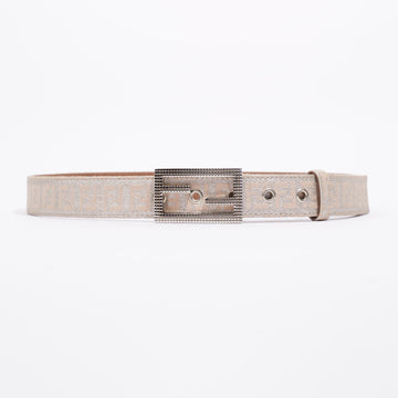 Fendi FF Belt Baby Pink / Silver Canvas 85cm 34''