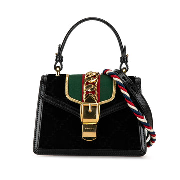 GUCCI Mini GG Velvet Sylvie Satchel