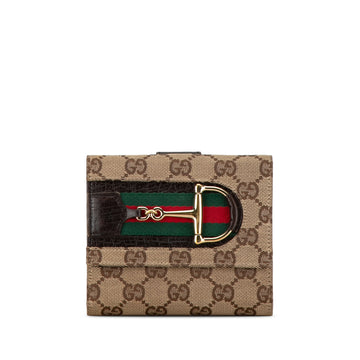 GUCCI GG Canvas Web Hasler Small Wallet Small Wallets