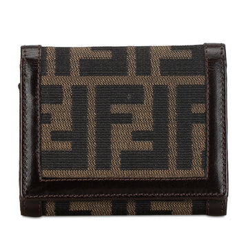 FENDI Zucca Canvas Trifold Wallet Small Wallets