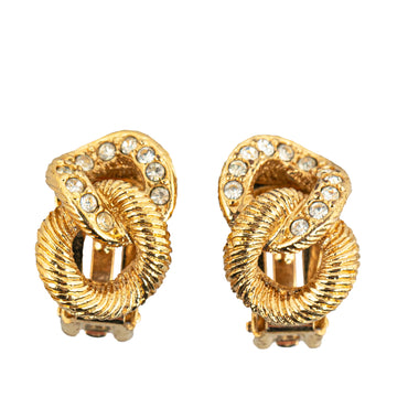 DIOR Crystal Infinity Clip On Earrings Costume Earrings