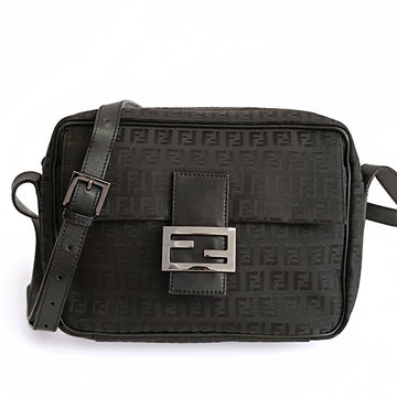 FENDI Camera shoulder bag in black Zucchino canvas