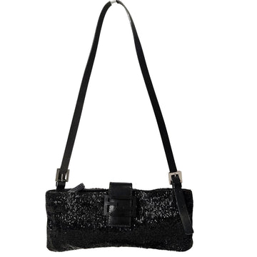FENDI baguette shoulder bag in coral and black leather