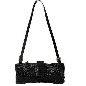 FENDI Fendi Fendi baguette shoulder bag in coral and black leather
