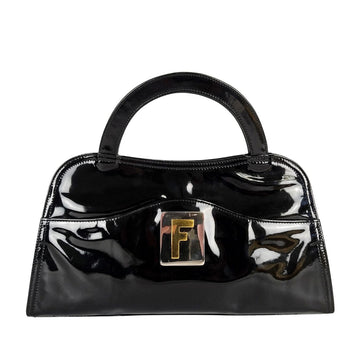 FENDI Fendi Fendi vintage handbag in black patent leather