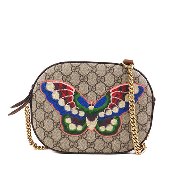 GUCCI GG Supreme Butterfly Embroidered Camera Bag
