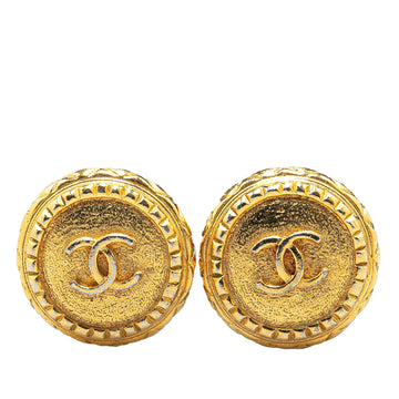 CHANEL Gold Plated CC Clip On Earrings Costume Earrings