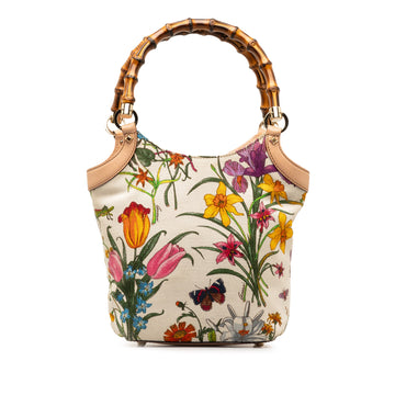 GUCCI Bamboo Flora Handbag