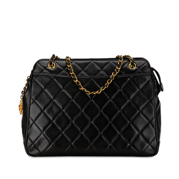 CHANEL Quilted Lambskin Leather Tote Tote Bag