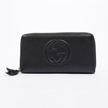 Gucci Soho Zip Around Wallet Black Grained Leather