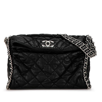 CHANEL Washed Lambskin Chain Around Hobo Shoulder Bag