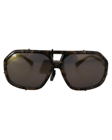Dolce & Gabbana Women's Brown Camo Metal Matte Mirror Lens DG2167 Sunglasses