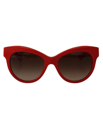 Dolce & Gabbana Women's Red Cat Eye Lens Floral Arm Shades DG4215 Sunglasses