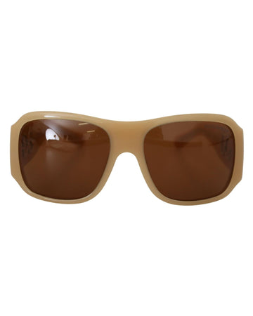 Dolce & Gabbana Women's Cream DG4027B Swarovski Stones Brown Lens Sunglasses