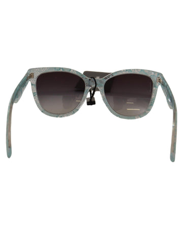 Dolce & Gabbana Women's Blue Lace Crystal Acetate Butterfly DG4190 Sunglasses
