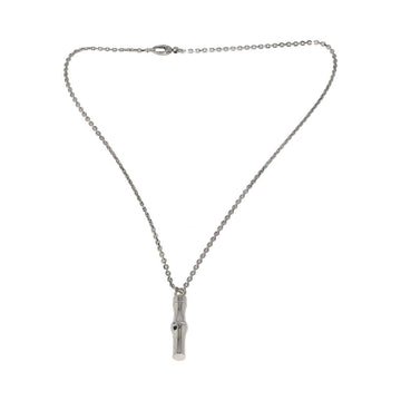 GUCCI Sterling Silver Bamboo Pendant Necklace