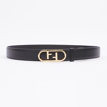 Fendi FF Buckle Black / Gold Leather 90cm 36