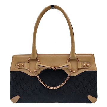 GUCCI Horsebit Chain shoulder bag in canvas and leather