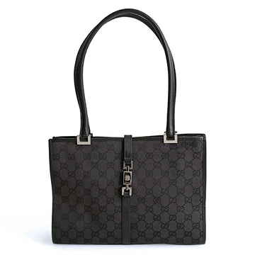 GUCCI Gucci Gucci vintage Jackie shoulder bag in black canvas and leather