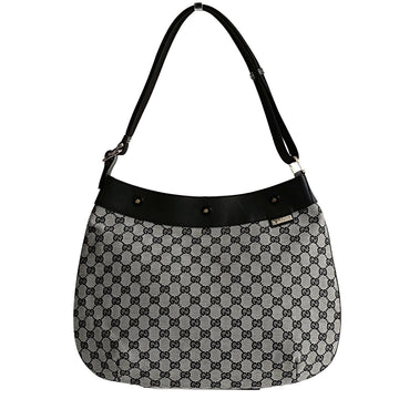 GUCCI Gucci Gucci grey/black GG canvas shopper shoulder bag