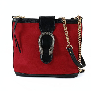 GUCCI Dionysus Bucket shoulder bag in suede and patent leather
