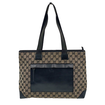GUCCI GG shoulder shopper bag in canvas and leather