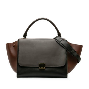 CELINE Medium Trapeze Tricolor Satchel