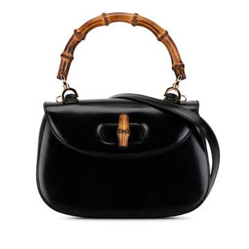GUCCI Small Leather Bamboo Night Satchel
