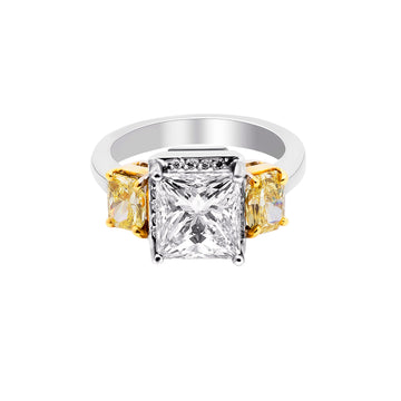 Diamond Ring with 2 Yellow Diamonds