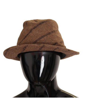 Dolce & Gabbana Women's Brown Fedora Striped Print Summer Hat
