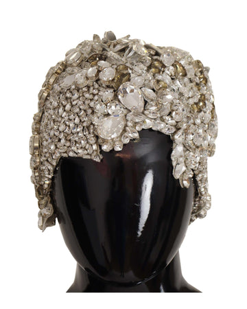 Dolce & Gabbana Women's Silver Teardrop Beaded Casque Sequin Turban Headdress