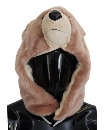 Dolce & Gabbana Men's Beige Bear Fur Whole Head Cap One Size Polyester Hat