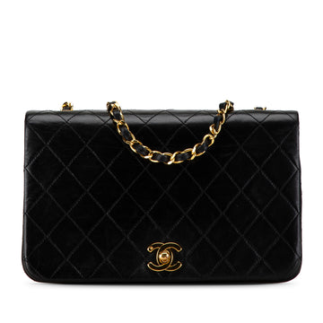 CHANEL CC Quilted Lambskin Full Flap Crossbody Bag