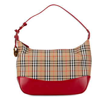 BURBERRY Haymarket Check Canvas Shoulder Bag