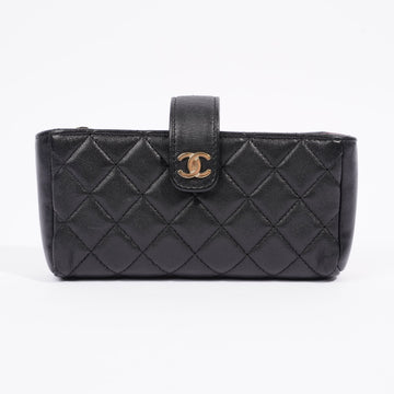 Chanel Zip Wallet Black Lambskin Leather