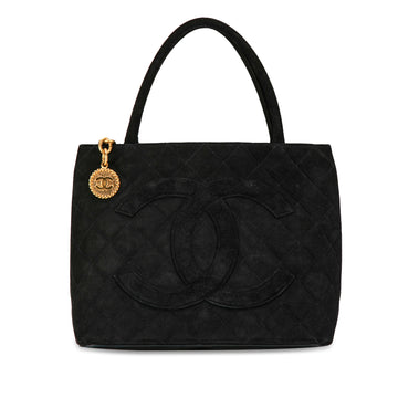 CHANEL Suede Medallion Tote Tote Bag