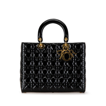 DIORLarge Patent Cannage Lady  Satchel