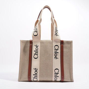 Chloe Woody Tote Cream Medium