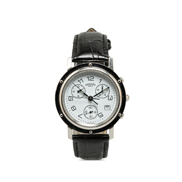 Hermes Quartz Stainless Steel Clipper Chronograph Watch