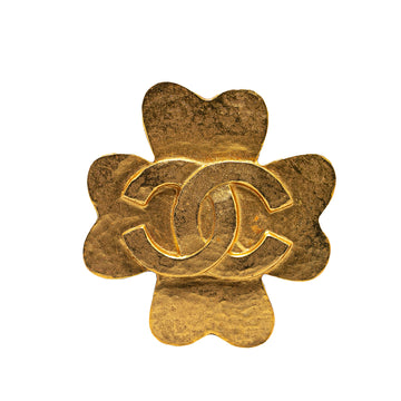 CHANEL Gold Plated CC Brooch Costume Brooch