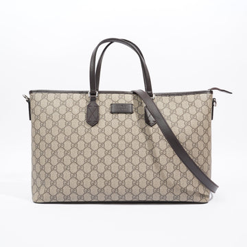 Gucci GG Zip Tote Beige And Ebony GG Supreme Coated Canvas Medium