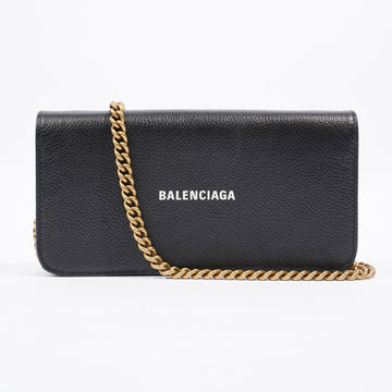 Balenciaga Wallet On Chain Black Leather