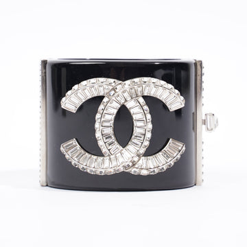 Chanel CC Logo Cuff Black / Diamond Resin 16.5cm