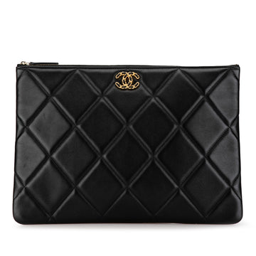 CHANEL Large Goatskin 19 O Case Clutch Clutch Bag