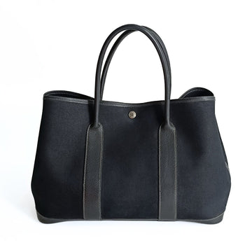 HERMeS Hermes Garden Party handbag in black canvas and leather