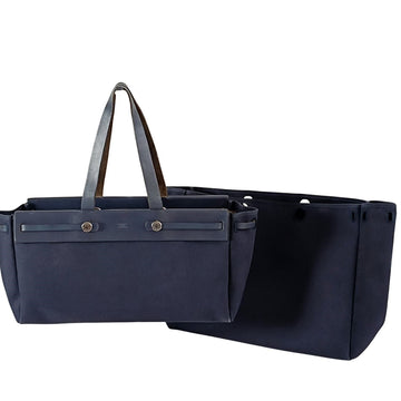 HERMeS Hermes Herbag shoulder bag with spare in blue canvas