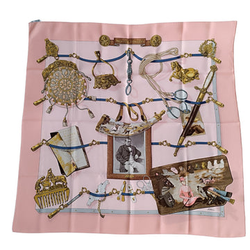 HERMeS Hermes Memoire d'Hermes scarf in pink silk 89x89