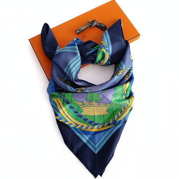 HERMeS Hermes Grande Tenue silk scarf 89x89