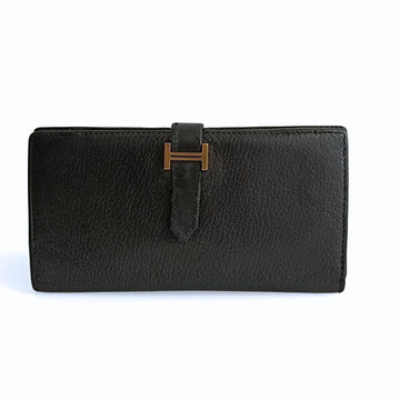 HERMES Hermes Hermes vintage Bearn Soufflet wallet in black leather