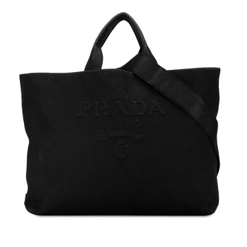 PRADA Canapa Drill Tote Satchel